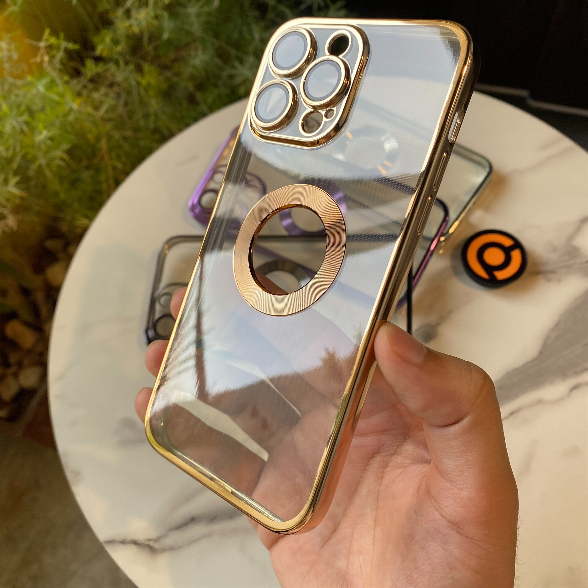 iPhone 14 Pro Luxurious 2.0 Version Transparent Plating iPhone Case