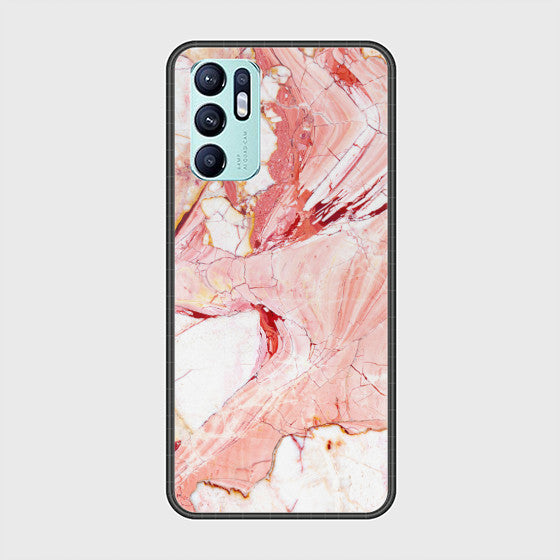 Oppo Reno 6 Chick Rose Gold Marbel Customized Glass Case