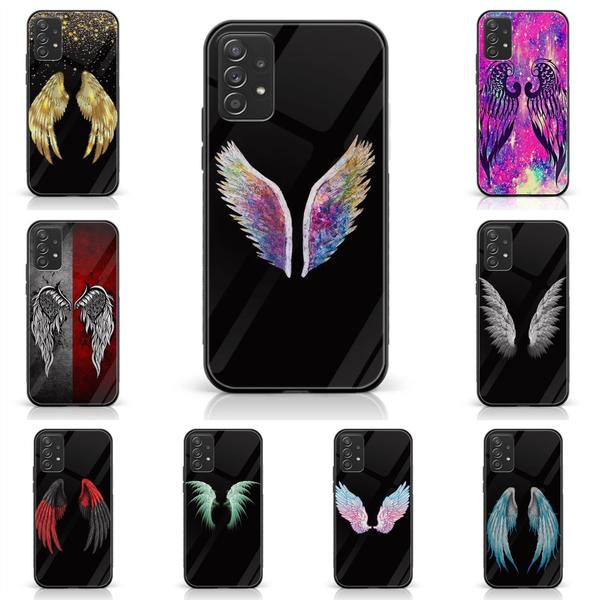 Samsung Galaxy A52s - Angel Wings Series - Premium Printed Glass soft Bumper shock Proof Case