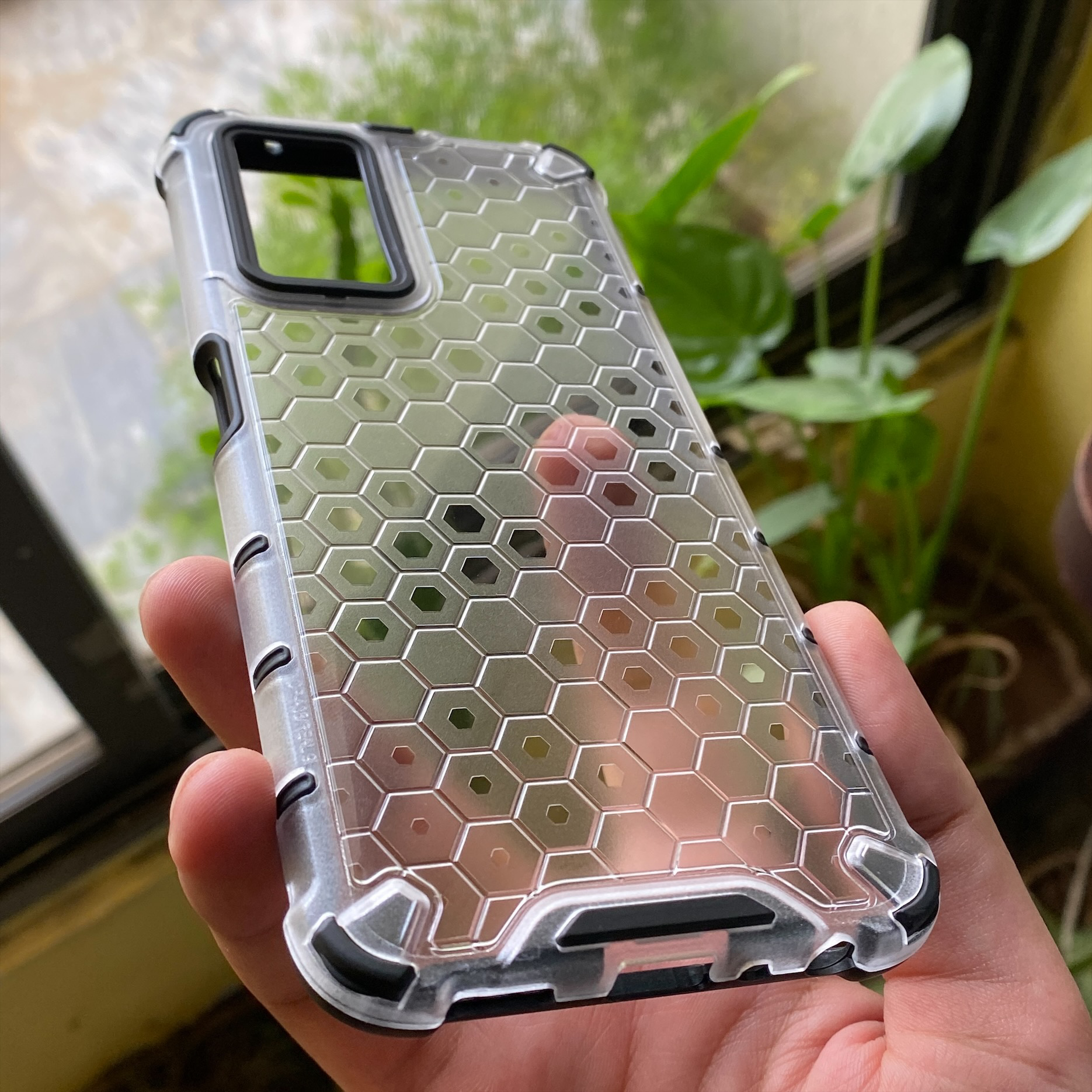 Oppo A76/ Oppo A96 / Oppo A36 Airbag Shockproof Hybrid Armor Honeycomb Transparent Cover