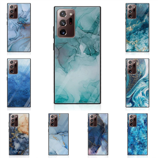 Galaxy Note 20 Ultra - Blue Marble Series - Premium Printed Glass soft Bumper shock Proof Case