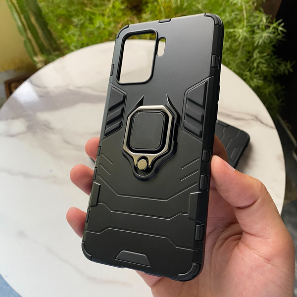 Oppo F19 Pro Upgraded Ironman with holding ring and kickStand Hybrid shock proof case