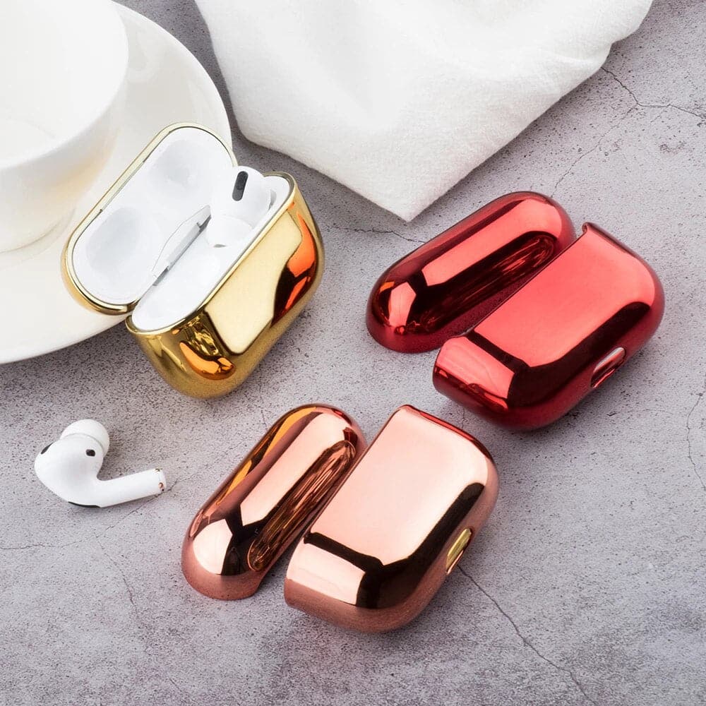 Airpods Pro Electroplated Earphone Protective Case with Holding Clip