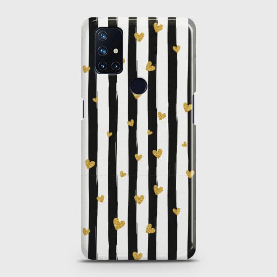 OnePlus Nord N10 Glitter Heart Stripes Customized Case