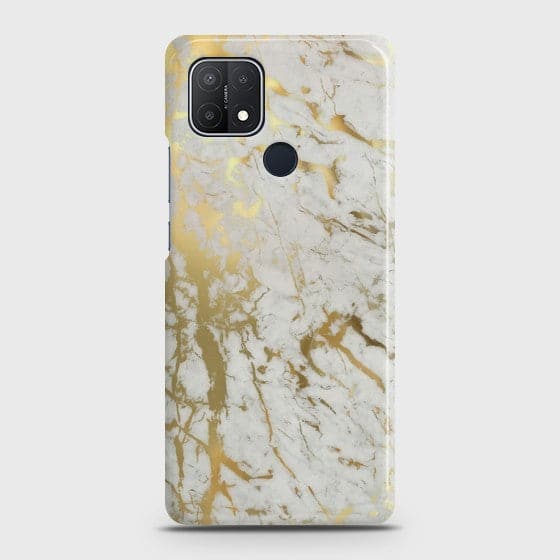 Oppo A15s Gold Chrome Effect Print Customized Case