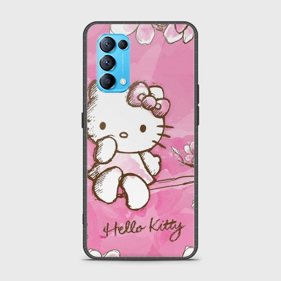 Oppo Reno 5 Pro 5G Hello Kitty Cherry Blossom Glass Customized Case