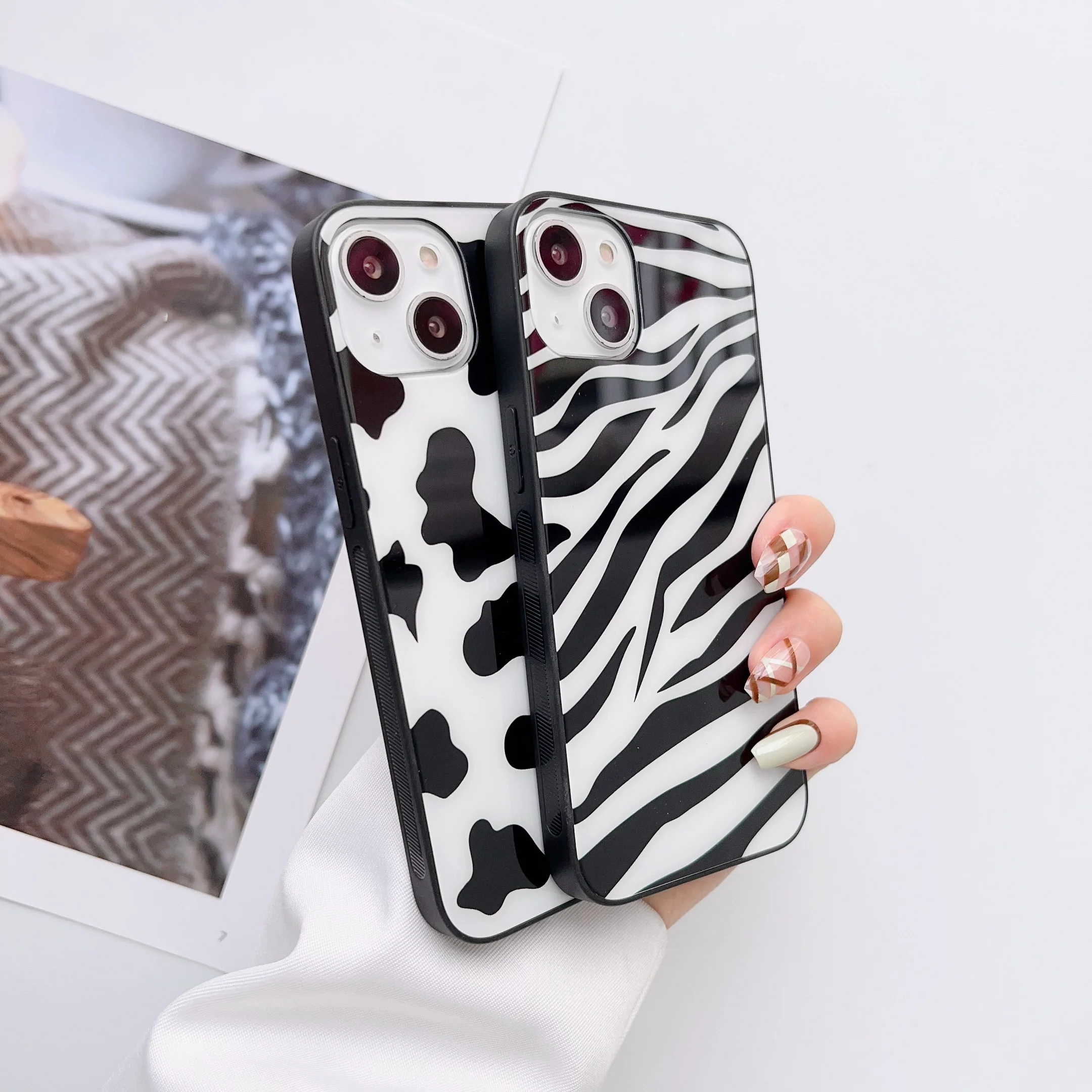 Moo Moo Pattern  Glass Case For All Model