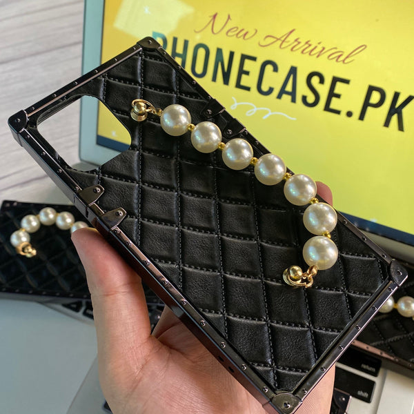Luxury Leather Branded with pearl Holder Case