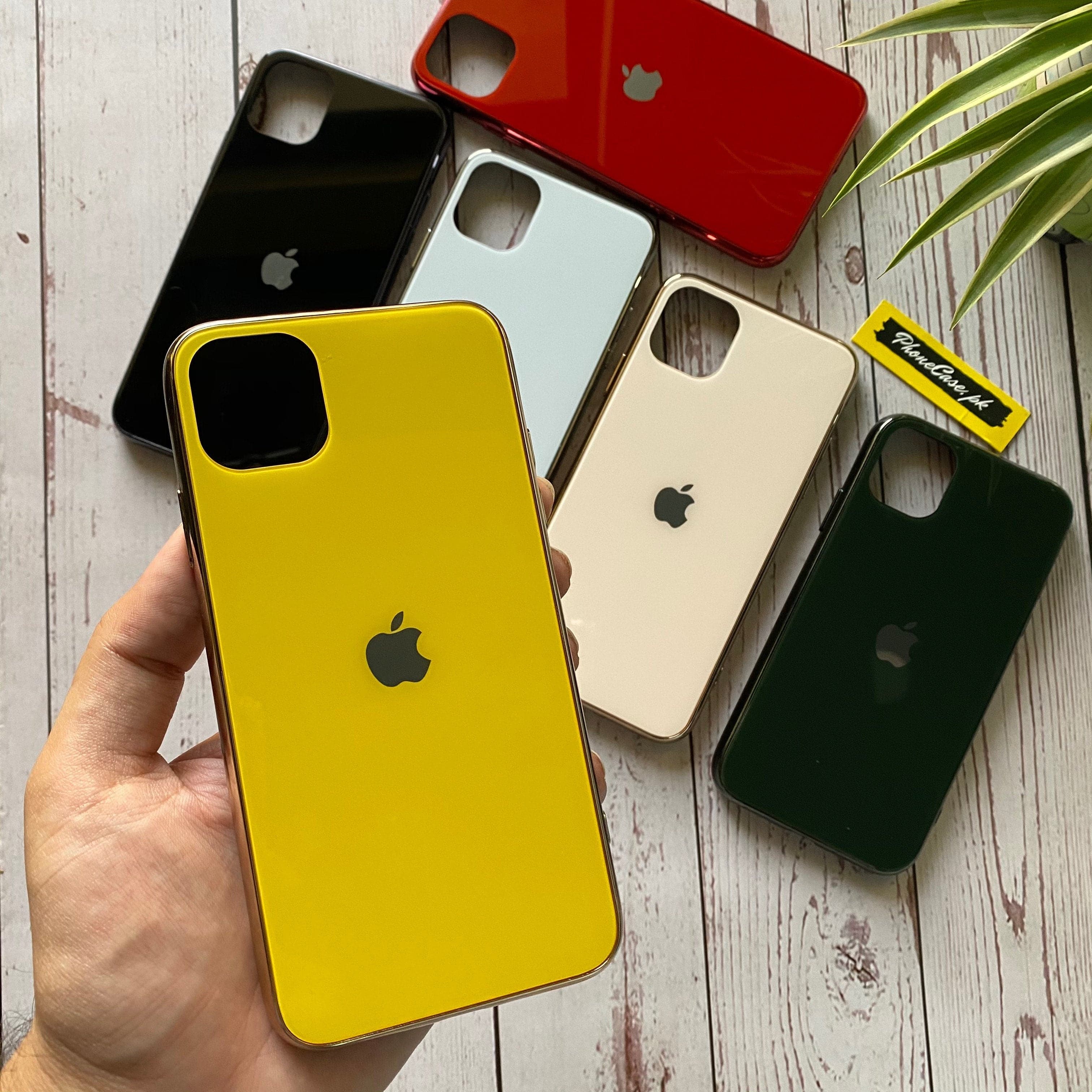 iPhone 11 Series Premium Glass Back Tempered Glass Case with logo