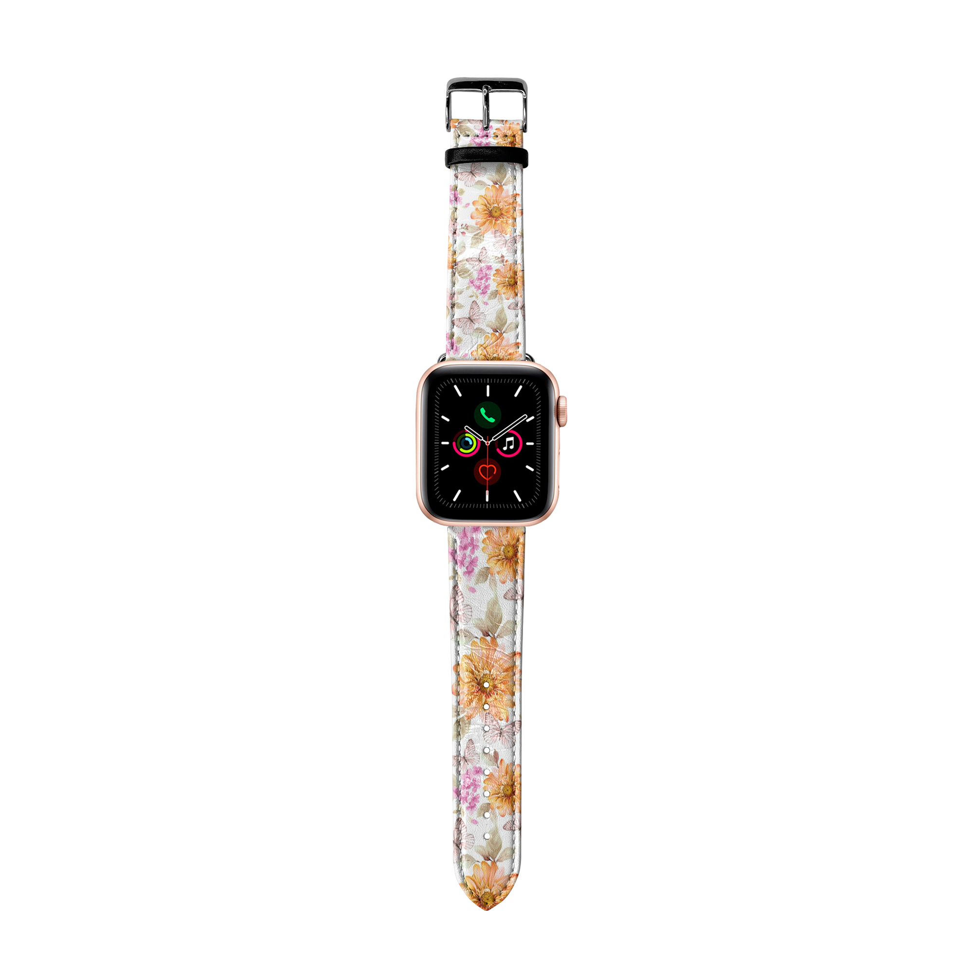 Apple Watch Premium Leather Strap Flower Series Design 01