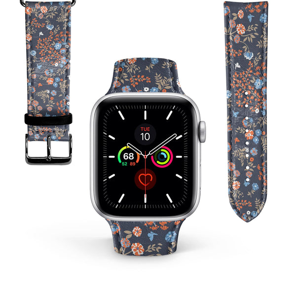 Apple Watch Premium Leather Strap Flower Series Design 06