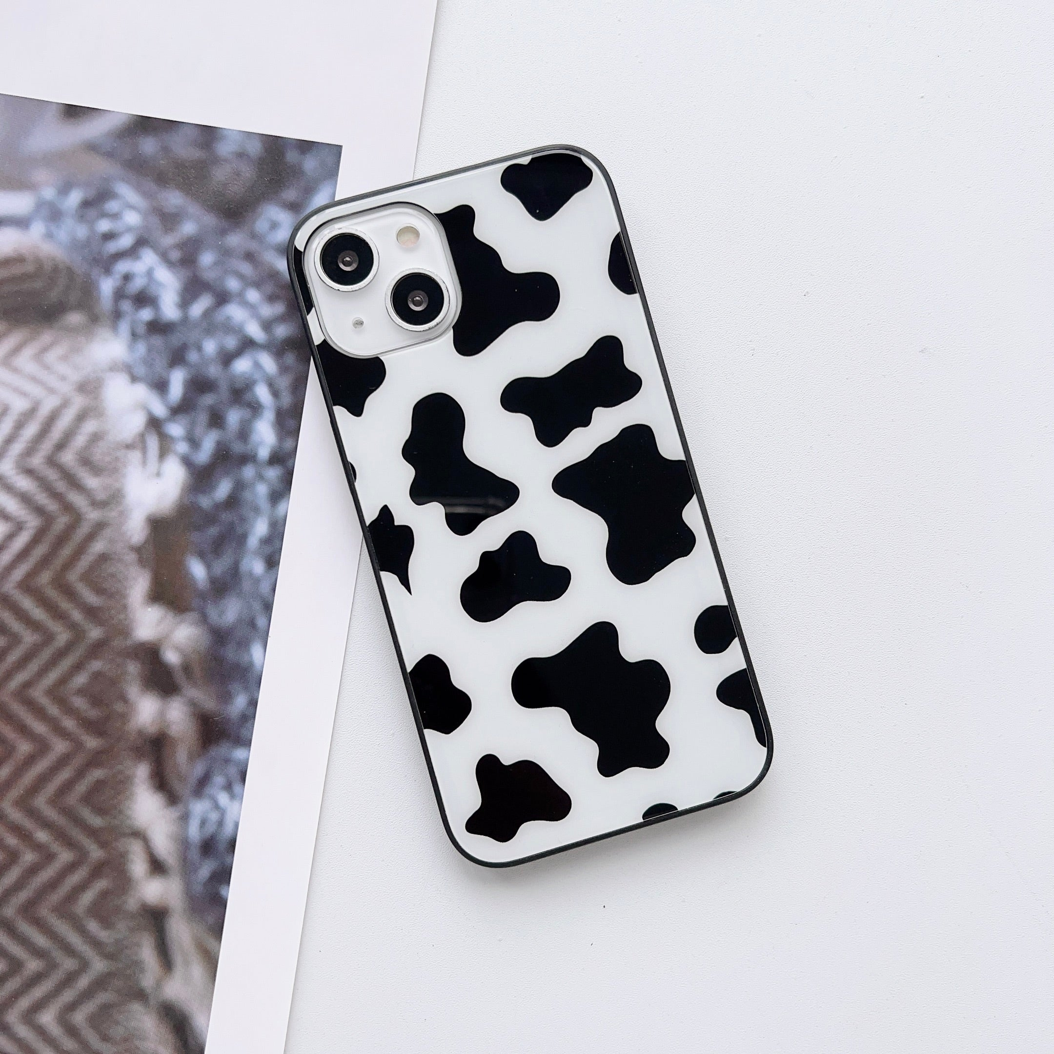 Moo Moo Pattern  Glass Case For All Model