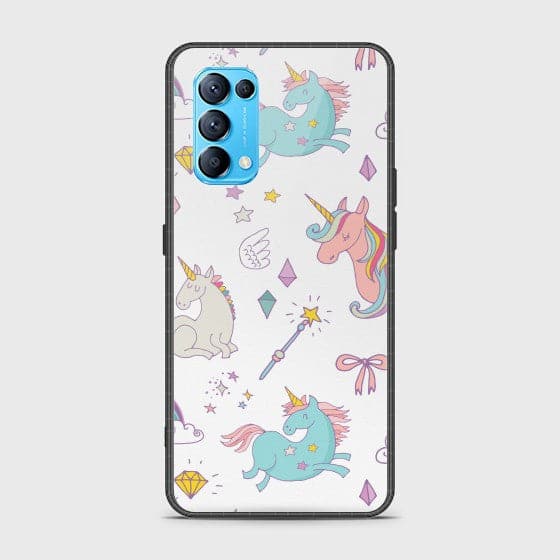 Oppo Find X3 Lite Neon Rainbow Unicorn Glass Customized Case