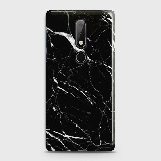 Nokia 7.1 Trendy Black Marble Case