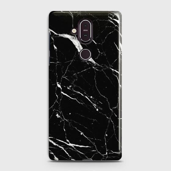 Nokia 8.1 Trendy Black Marble Case