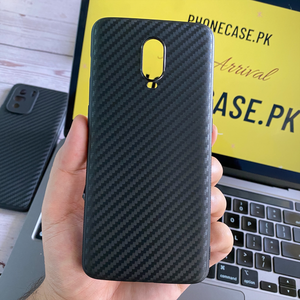 OnePlus 6T Carbon Fiber Texture Shockproof case with camera Protection