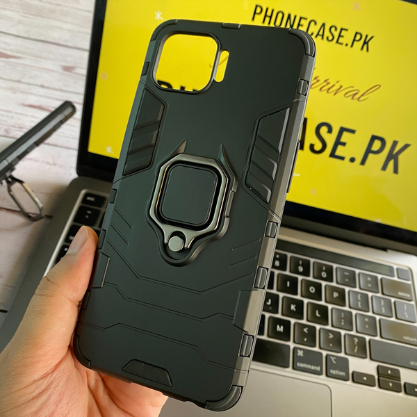 Oppo F17 Pro Upgraded Ironman with holding ring and kickStand Hybrid shock proof case