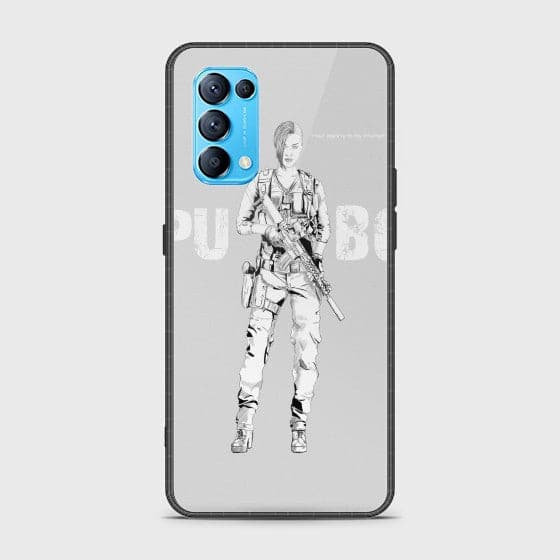 Oppo Find X3 Lite PUBG Lady Warrior Glass Customized Case