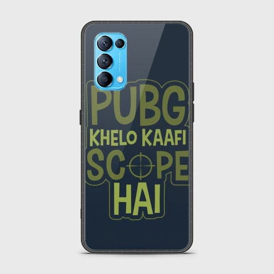 Oppo Reno 5 Pro 5G PUBG Scope Glass Premium Printed Glass soft Bumper shock Proof Case CS-29726