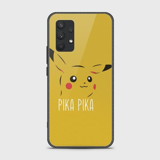 Samsung Galaxy A32 Pikachu Premium Printed Glass soft Bumper shock Proof Case CS-28652 CS-33408