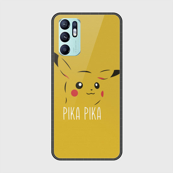 Oppo Reno 6 Pro - Pikachu  - Premium Printed Glass soft Bumper Shock Proof Case CS-37608
