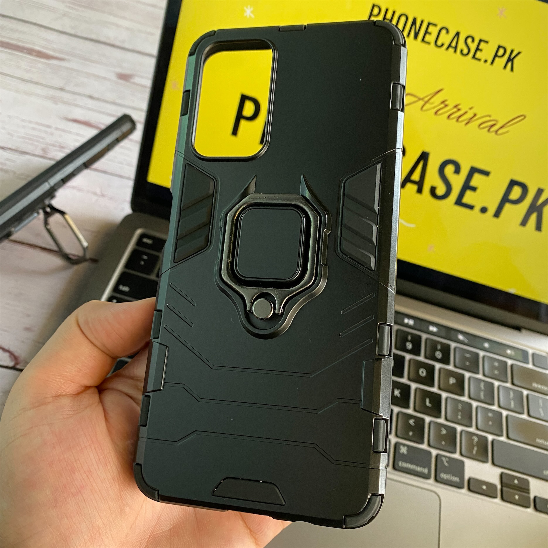 Xiaomi Poco M4 Pro Upgraded Ironman with holding ring and kickStand Hybrid shock proof case