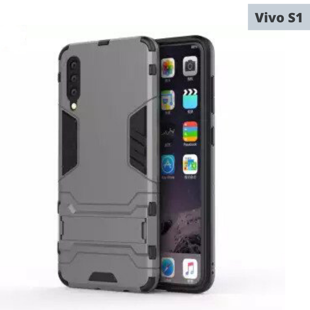Hybrid iron man full protective cover+kick Stand for VIVO
