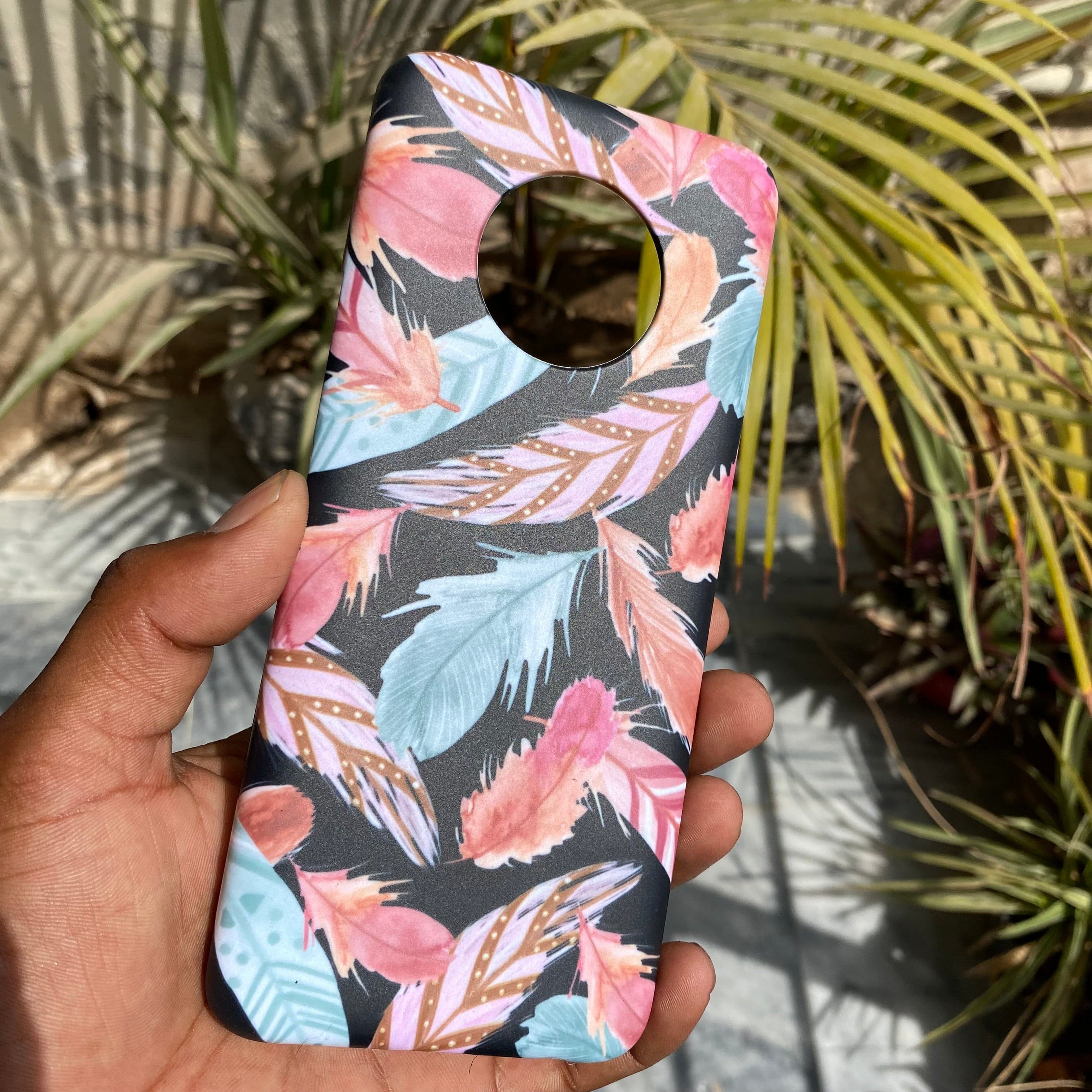 Infinix Note 7 Colorful Feather Leaves Case CS-21234