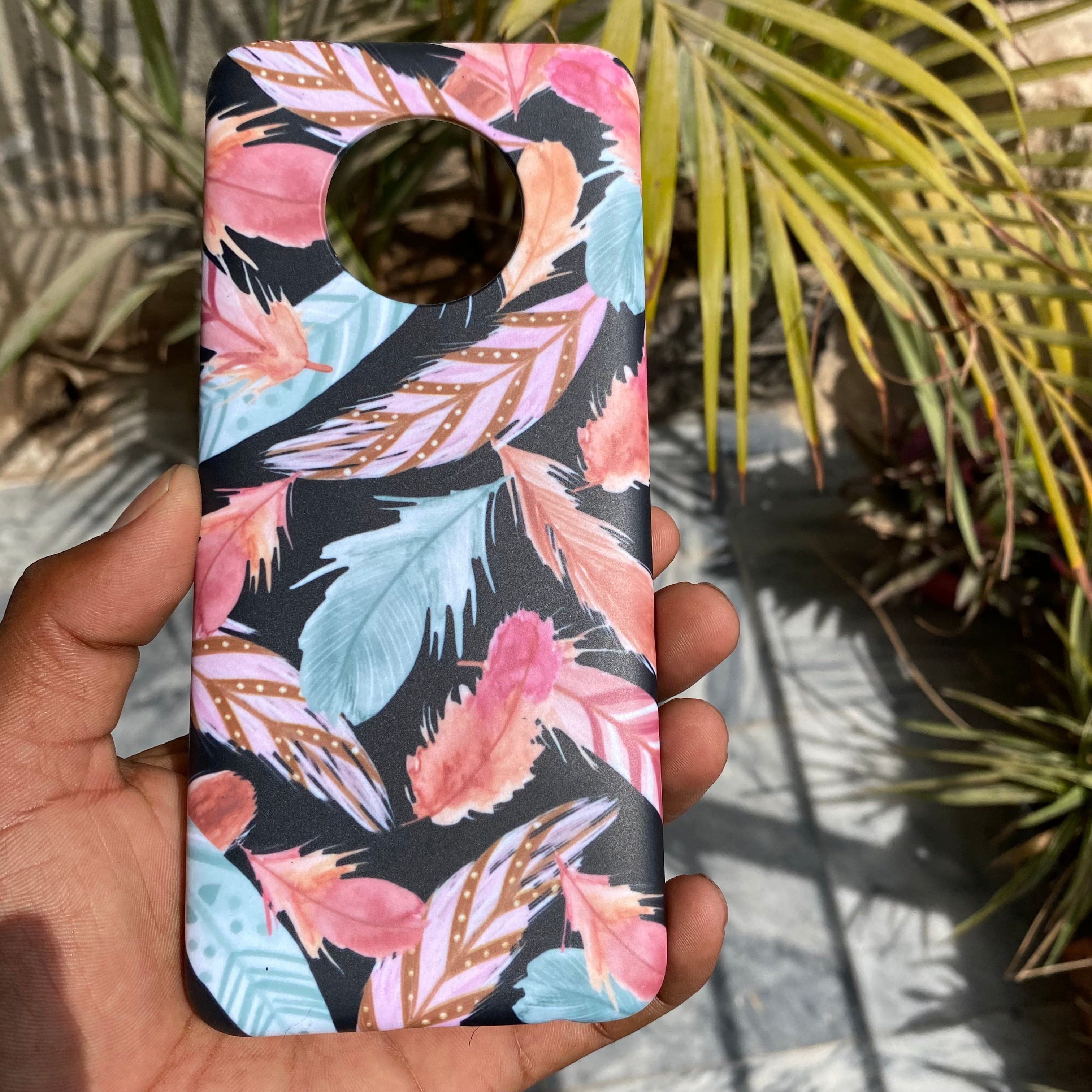 Infinix Note 7 Colorful Feather Leaves Case CS-21234