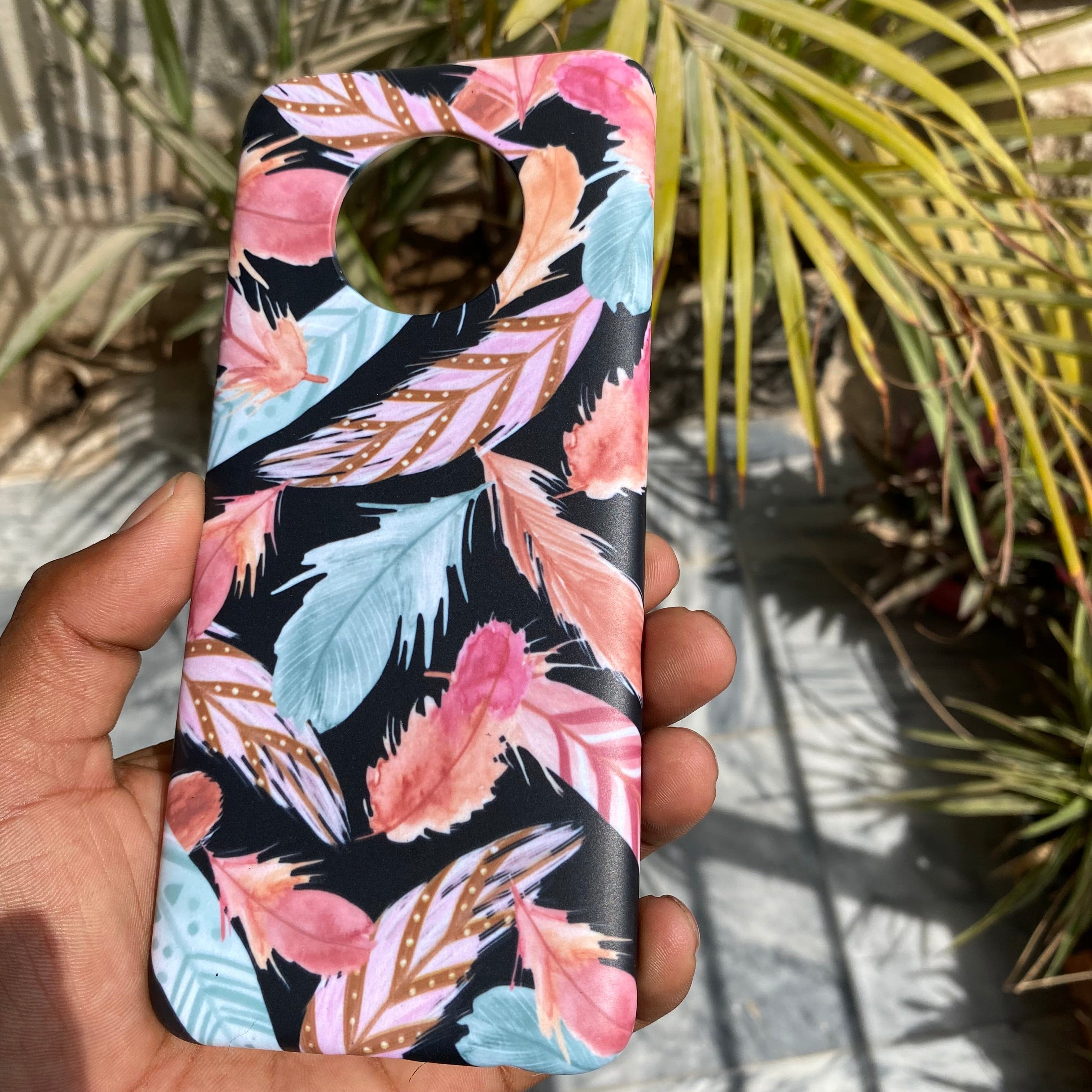 Infinix Note 7 Colorful Feather Leaves Case CS-21234