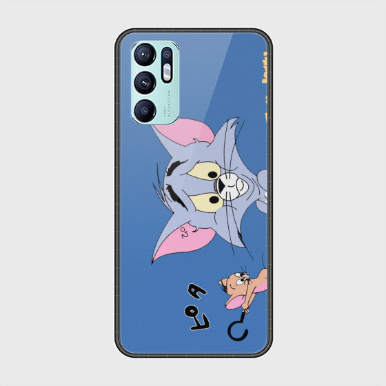Oppo Reno 6 Tom n Jerry Customized Glass Case CS-21219