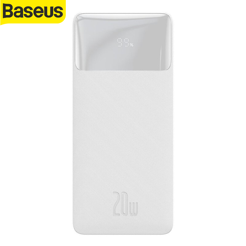 Baseus Bipow Digital Display 20W 10000mAh Power Bank White (PPDML-L02)