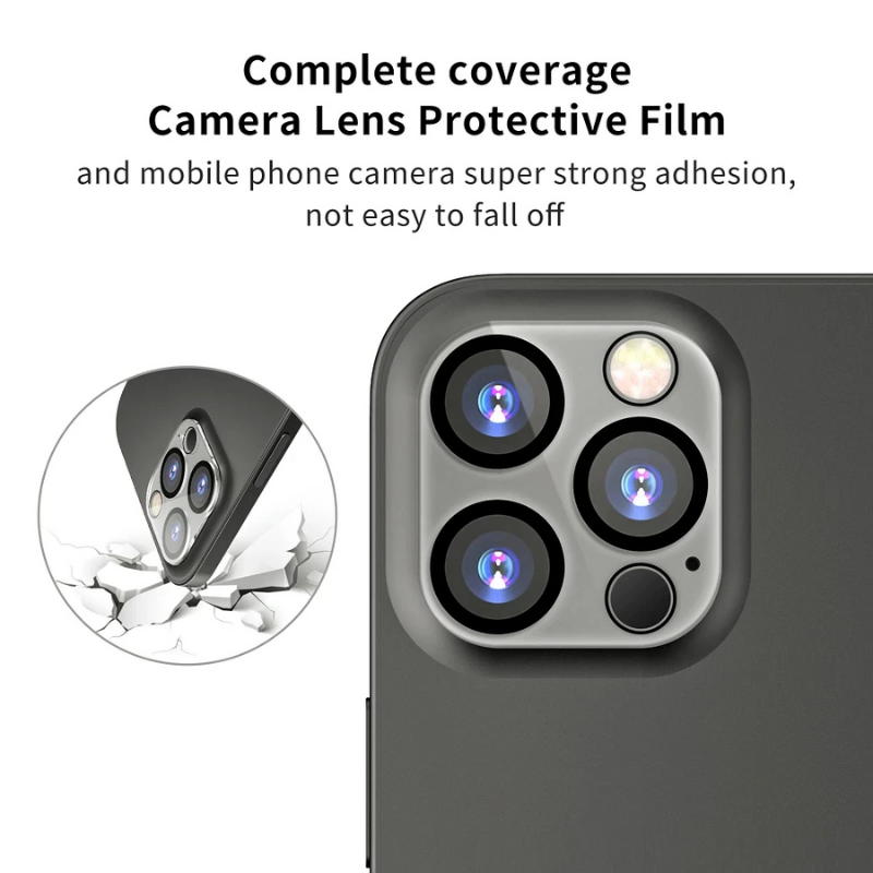 iPhone 14 Series Back Camera Lens Screen Protector Glass Black rings