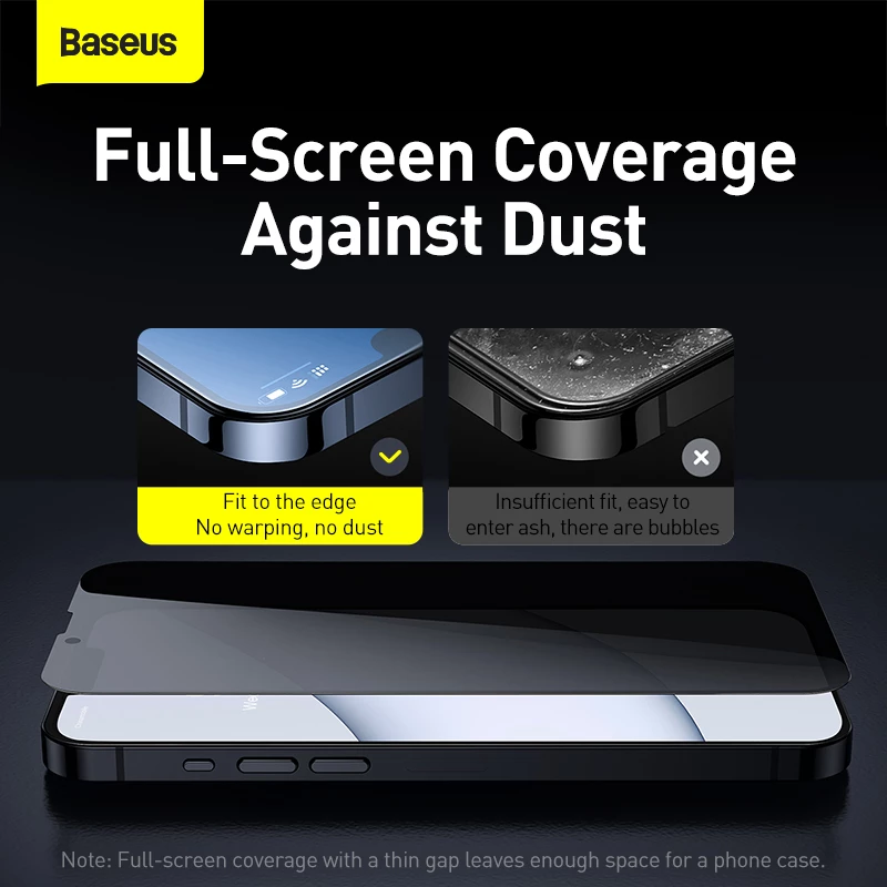 iPhone 13 Series Pack of 2 pcs Baseus Privacy Anti Peeping Tempered Glass Protector