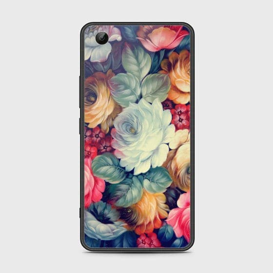 Vivo Y83 Vintage Colorful Flowers Glass Customized Case