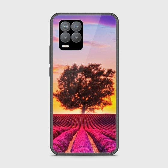 Realme 8 / Realme 8 Pro Violet Lavender Fields Glass  Premium Printed Metal soft Bumper shock Proof Case  CS-29711