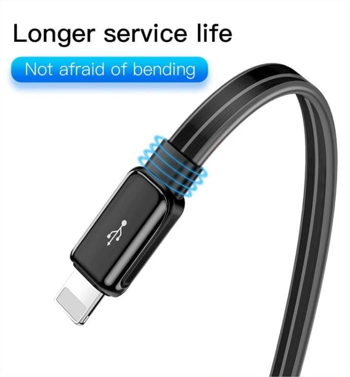 Baseus Flat Flowing LED Glow USB Lightning Cable For iPhone 2.4A - Phonecase.PK