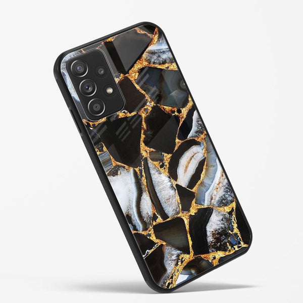 Samsung Galaxy A71 - Black Marble Series Design  - Premium Printed Glass soft Bumper shock Proof Case CS-18742