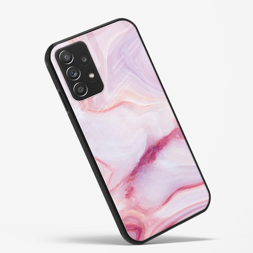 Samsung Galaxy A31 - Pink Marble Series - Premium Printed Glass soft Bumper shock Proof Case