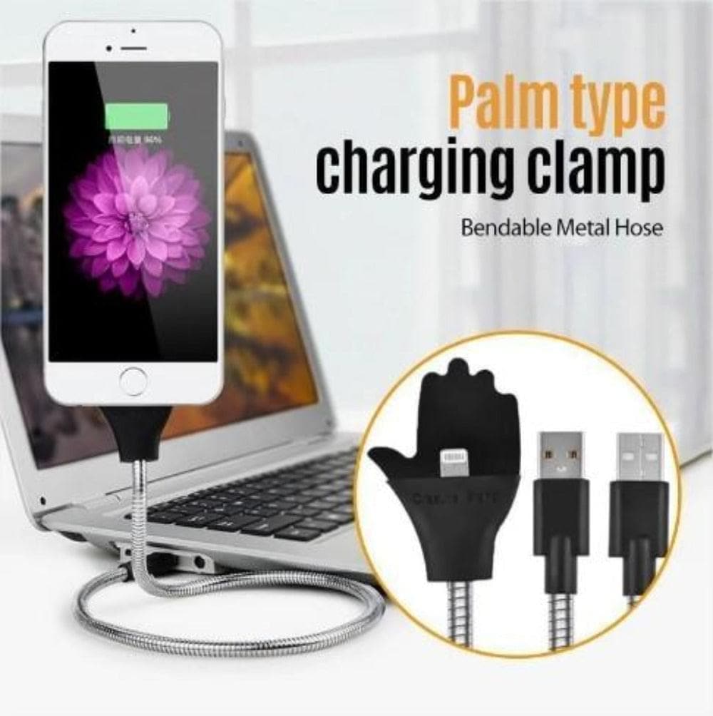 2 in 1 Charging Cable+Phone Holder Bracket Usb Charger Apple Android Type-C