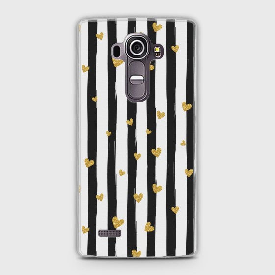 LG G4 Glitter Heart Stripes Case