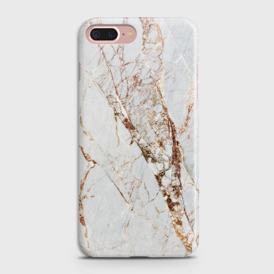 IPHONE 8PLUS White & Gold Marble Case