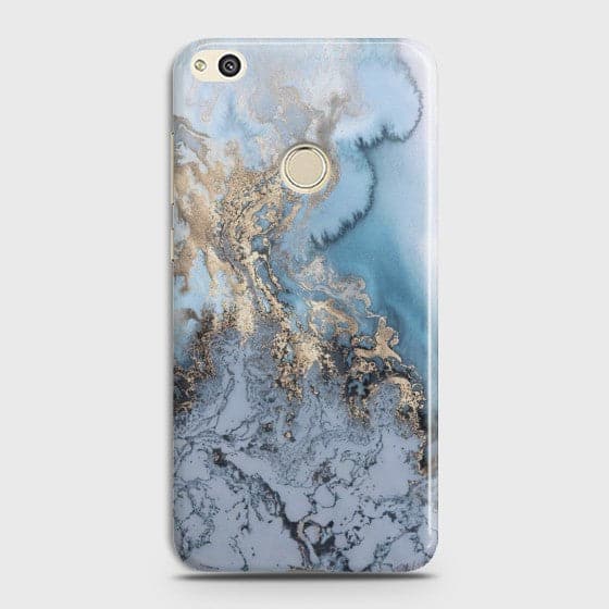 HUAWEI HONOR 8 LITE Golden Blue Marble Case