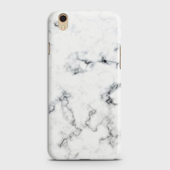 OPPO A37 White Liquid Marble Premium Printed Glass soft Bumper shock Proof Case