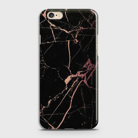 OPPO A57 Black Rose Gold Marble Case