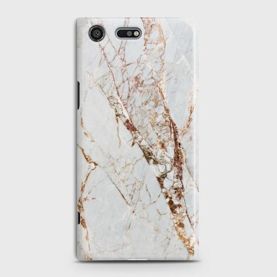 SONY XPERIA XZ PREMIUM White & Gold Marble Case