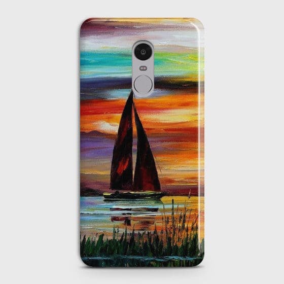 XIAOMI REDMI NOTE 4 Sailing Boat Sunset Oil Painting Case