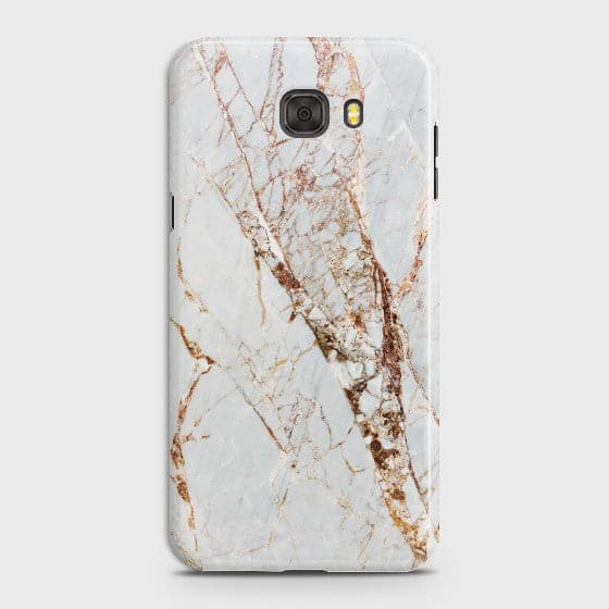 GALAXY C5 White & Gold Marble Case