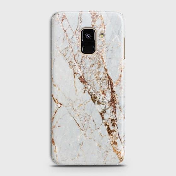 SAMSUNG GALAXY A8+ (2018) White & Gold Marble  Case