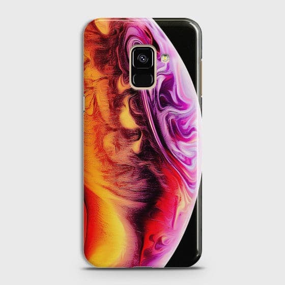 SAMSUNG GALAXY A8+ (2018) Texture Colorful Moon  Premium Printed hard case